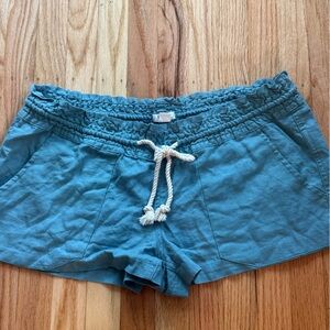 Roxy Teal Elastic Waist Shorts